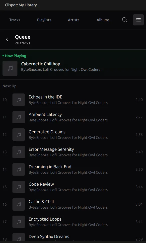 Clispot VS Code Extension showing Queue Management
